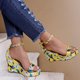 thumbnail image 5 of Zapatos planos de moda para mujer, sandalias informales de tacón de cuña hueca, zapatos de talla grande Wmkox8yii sa1466, 5 of 8