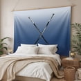 thumbnail image 3 of Navy Blue Ombre Large Tapestry for Bedroom Wall Hanging Tapestry, Black Hockey Sticks Minimalist Style Ceiling Backdrop Tapestries Poster Blanket Wall Decor for Teens Room Living Room Dorm 100" x 59", 3 of 8