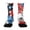 Blue, variant on Vintage USA Flag Crew Socks Retro Distressed Star Stripe Socks Patriotic Print Soft Breathable Elastic Compression Mid Calf Socks For Independence Day Colorful Fancy Crazy Design Socks