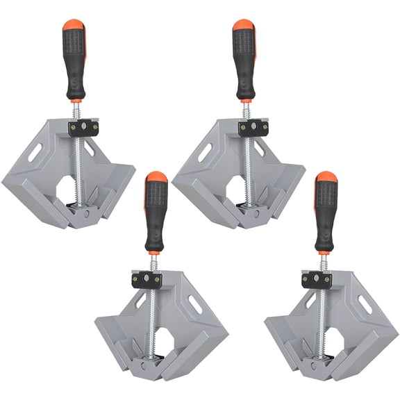 EPOTOOR 4 Pack Corner Clamp 90 Degree Right Angle Clamps With Adjustable Swing Jaw Aluminum Alloy Tools