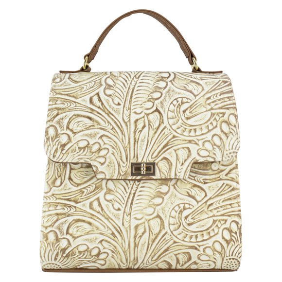 Bolso Para Dama Hueso Piel Grabado Camel Piel Addae Nueva Imagen