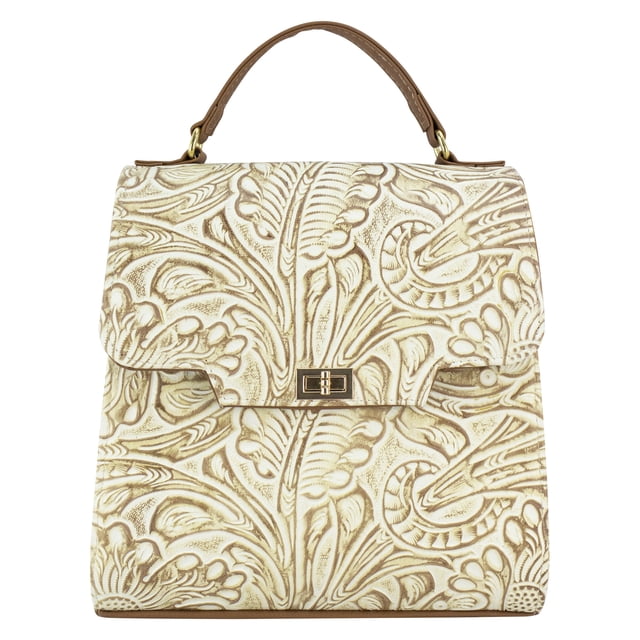 Bolso Para Dama Hueso Piel Grabado Camel Piel Addae Nueva Imagen