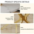 thumbnail image 3 of 47" Luxurious Round Modern Faux Marble Dining Table,White Table with Golden Leg, 3 of 6