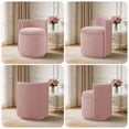 thumbnail image 7 of Velvet Swivel Accent Chair with Storage, 360° Vanity Makeup Chair with Wave Back, No Assembly Comfy Single Sofa Chair, Small Accent Stool for Bedroom, Dressing, Living Room, White, 7 of 7