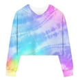 thumbnail image 4 of RTKFRFLM Big Girls Tie-Dye Hooded Sweatshirt Kids Long Sleeve Cropped Pullover Top Trendy Colorful Fashion Hoodie for School Soft Breathable Activewear for Toddler & Youth Girls, 4 of 4