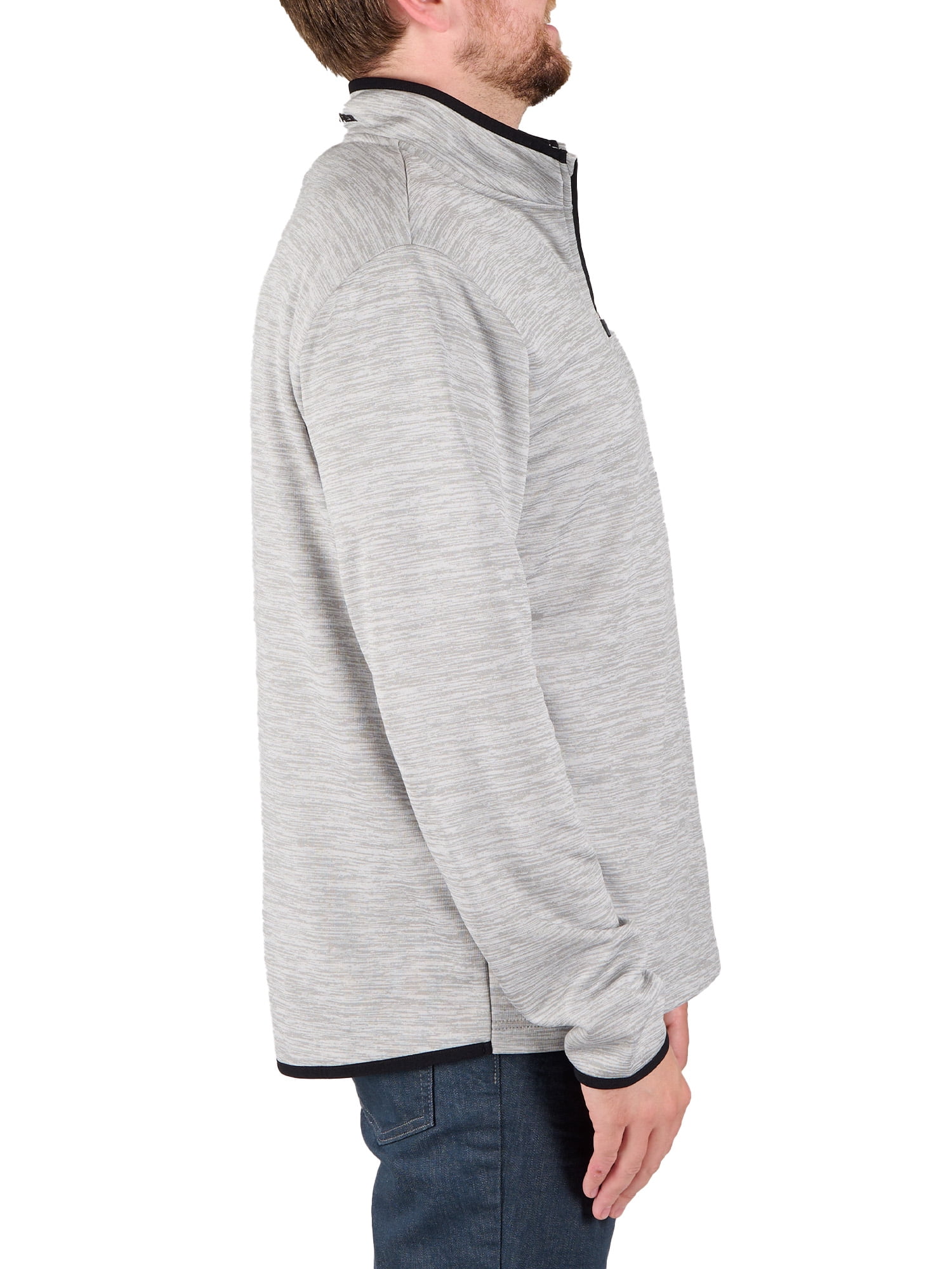 Realtree Men's Fleece Quarter Zip Pullover Sweatshirt in Gray, Sizes S-2XL