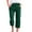 73#Dark Green, variant on Capri Pants for Women 2026 Summer Drawstring Elastic High Waist Cotton Linen Pant Straight Wide Leg Cropped Trouser Army Green 3XL