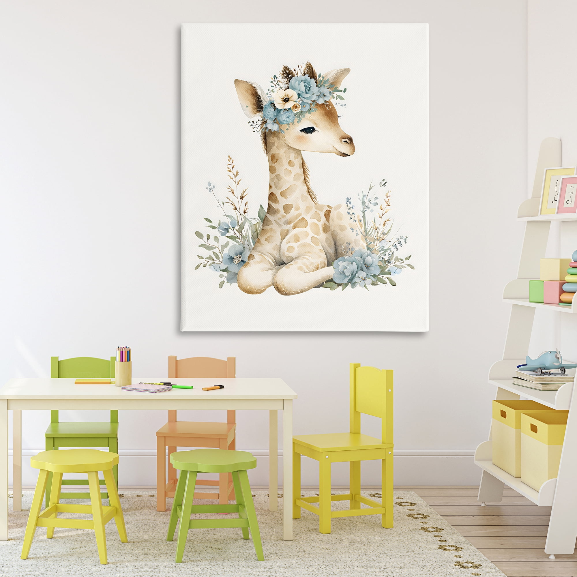 Stupell Industries Watercolor Nursery Giraffe Canvas Wall Art, design by LSR Design Studio