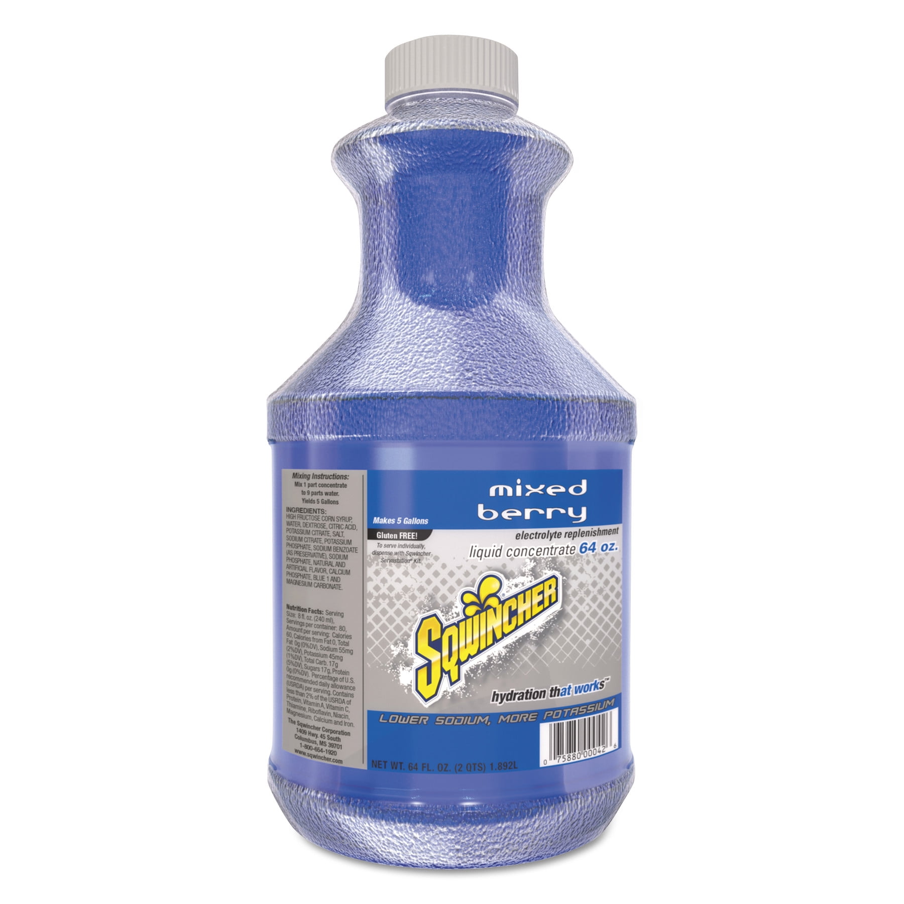 Sqwincher Liquid Concentrate, Mixed Berry, 64 oz, Bottle