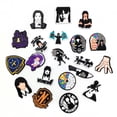 thumbnail image 4 of 20 3D clog sandal ornaments (Wednesday Addams), shoe charms, 4 of 5