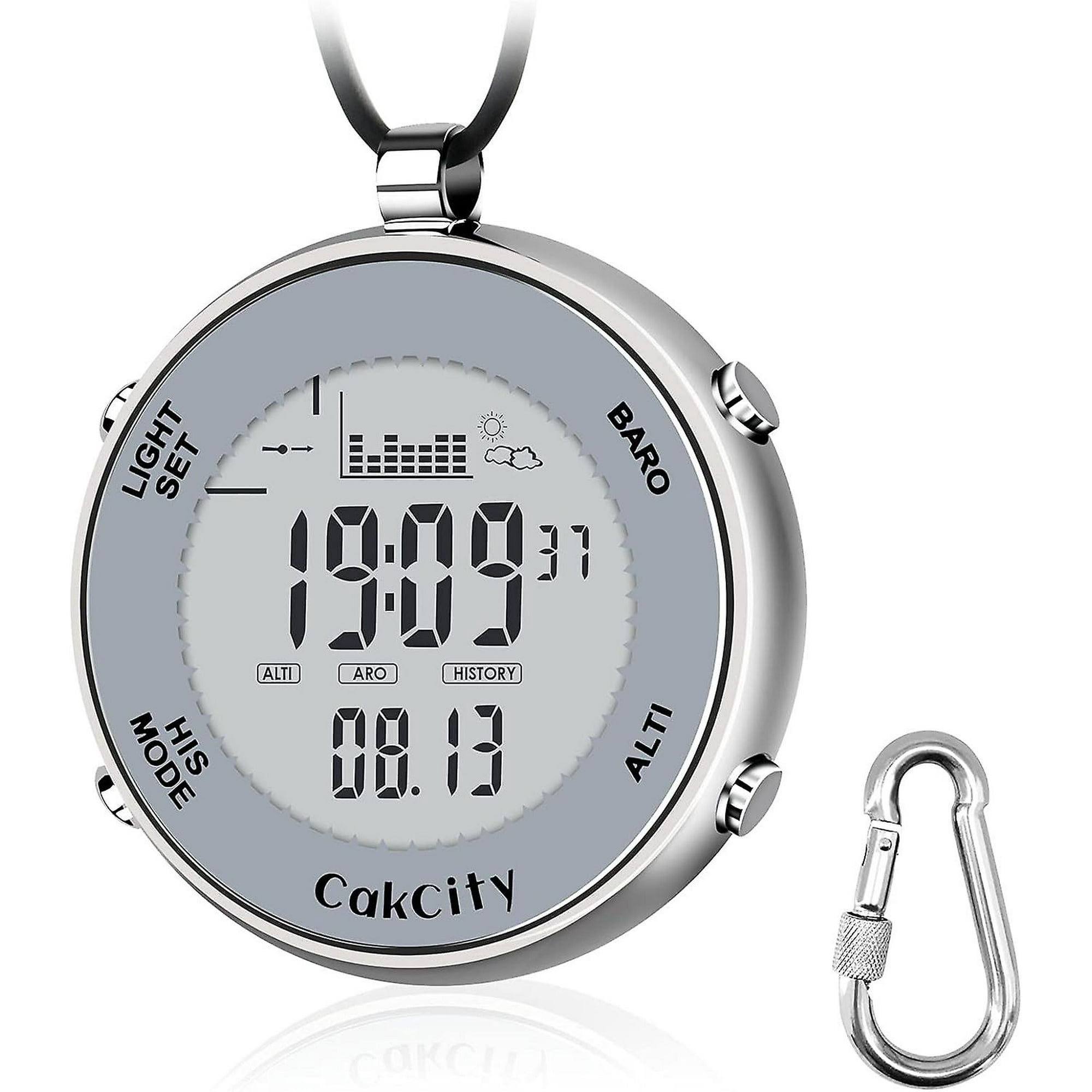 Mens Digital Pocket Watch with Chain Waterproof Outdoor Fishing Clip on Watches with Weather Altimeter Barometer Thermometer Stopwatch Walmart