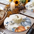 thumbnail image 6 of Fall Round Placemats Set of 4 Blue White Pumpkin Place Mats Thanksgiving Woven Placemat Autumn Eucalyptus Leaves Flower Circle Braided Table Mat for Kitchen Dining Table Party Home Decor 15 Inch, 6 of 9
