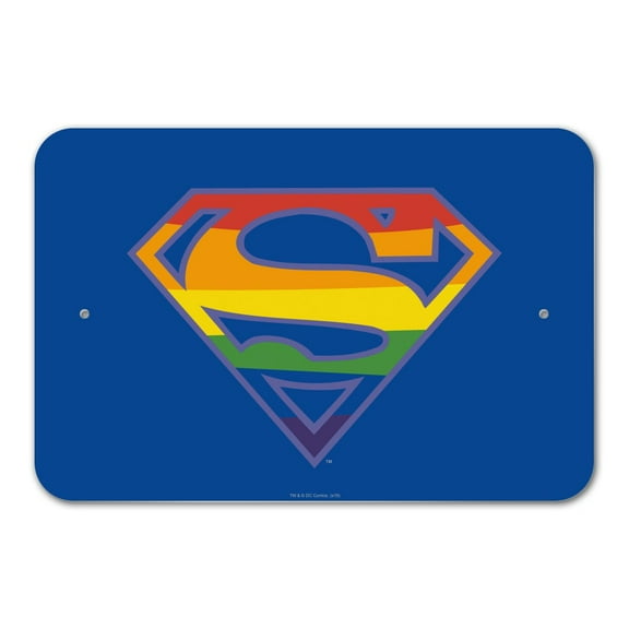 Superman Rainbow Shield Logo Home Business Office Sign