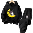 thumbnail image 4 of Conjunto de sudadera con capucha Kawaii Kuromi para niños y niñas de 3 a 14 años, sudadera informal de calle Kawaii, para deportes al aire libre, 4 of 5
