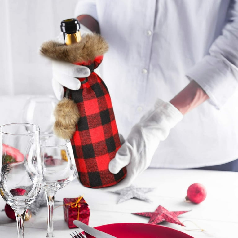 Buffalo plaid wine bag new arrivals