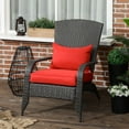 thumbnail image 2 of Outsunny Chaise Adirondack en Rotin Chaise de Foyer en Osier avec Coussin Rouge, 2 of 10