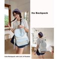 thumbnail image 2 of Sunyuer Women Kawaii Flap Ita Backpack, Large Capacity Clear Front Pocket Backpack with Star Charm, Lightweight Nylon Casual Daypack for School Travel, 2 of 8