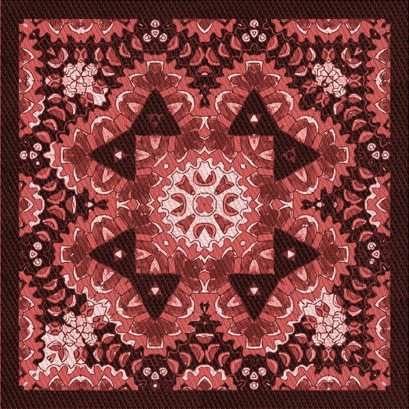 Ahgly Company Indoor Square Patterned Maroon Red Area Rugs, 6' Square