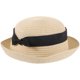 thumbnail image 4 of Sombrero de paja con ala ancha enrollable y lazo para mujer y niña, estilo bombín para playa, para verano (beige), 4 of 5