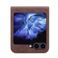 thumbnail image 3 of Case Designed for Samsung Galaxy Z Flip 5 5G, Premium PU Leather Classic for Men Women Shockproof Ultra Slim Drop Protective Phone Case Cover for Samsung Galaxy Z Flip 5, Brown, 3 of 6