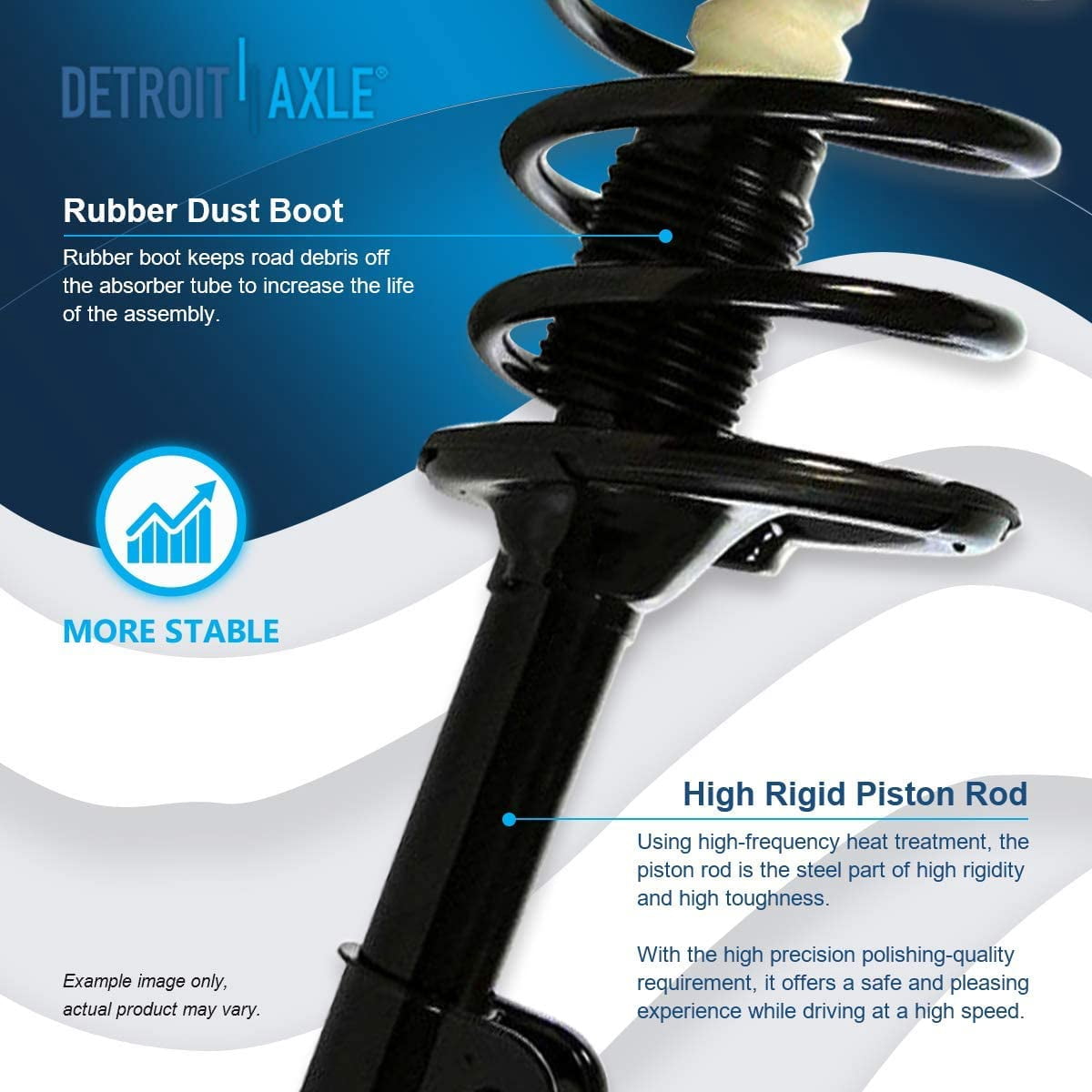 Detroit Axle - Struts Shocks for 2007 2008 2009 Hyundai Santa Fe Complete 2 Front Struts with Coil Spring 2 Rear Shock Absorbers Replacement