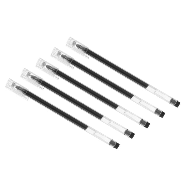 Bolígrafos de gel negros Uxcell, 30 piezas de punta fina, varilla transparente, bolígrafos de gel de 0.5mm y 156mm