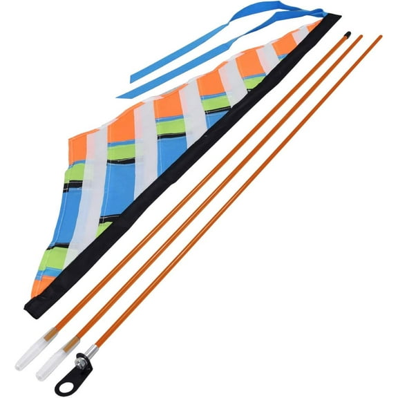 AlveyTech Multicolor Sail Flag for Mobility Scooters & Power Chairs (Summer Flag (with Orange Flagpole)