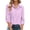 Pink, variant on Women's Linen Shirt, Long Sleeve Casual Oversized Button Down Blouse, Solid Color Collared V Neck Loose Fit Top for Spring, Summer, Fall and Daily Wear Green M