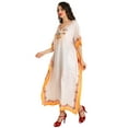 thumbnail image 3 of Miss Lavish London Kaftan Dresses for Women,Beach Kaftan Coverups,Hawaiian Coverups for Women,Long Beach & Swimsuit Coverups,Plus Size African Caftan Dress,Moroccan Style Loungewear Creme Gold XXL, 3 of 6