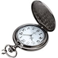thumbnail image 6 of Duety Vintage Pocket Watch,Quartz Pocket Watch with Chain Classic Mechanical Movement,Smooth Silver Steel Men Watch Hand Winding Pocket Watch, 6 of 7