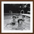 thumbnail image 2 of Art.com Paul McCartney, George Harrison, John Lennon and Ringo Starr Taking a Dip in a Swimming Pool Photographic Print, Brown Frame Wall Art, 21" x 21", 2 of 5