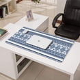 thumbnail image 3 of Long Mouse Pads for Desk,Blue and White Geometric Striped Pattern Desk Mats on Top Of Desks, Desk Mouse Pad Extra Large with 3mm Non-Slip Base and Stitched Edge for Gaming,Office,Work,Home 31.5"x15.7", 3 of 6