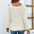 thumbnail image 3 of Suéter de punto para mujer, jersey de manga larga, blusa tipo túnica con hombros descubiertos, suéter sexy, prendas de punto básicas elegantes e informales, suéter de punto fino acanalado, 3 of 4