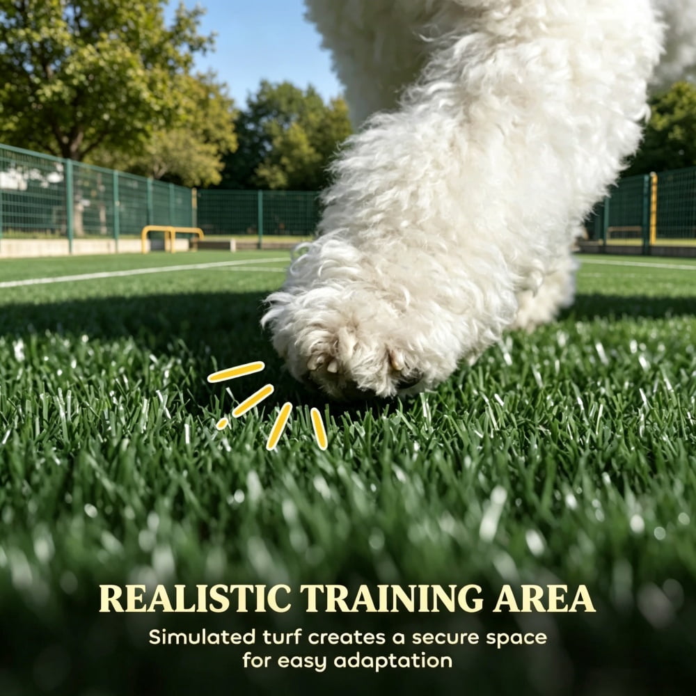 Dog Toilet with Artificial Turf, 3-Side 11.8"" High Walls Anti-Splash, Slide-Out Tray & Drainage System, for Small to Medium Dogs