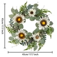 thumbnail image 3 of Artificial Summer Wreath with Lifelike Flowers and Leaves, Large Front Door Hanging Decor for Home Garden Wall Indoor Outdoor Decoration, Realistic Plastic Floral Wreath, 3 of 9