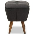 thumbnail image 4 of Baxton Studio Petronelle Ottoman in Dark Grey and Walnut Brown, 4 of 7