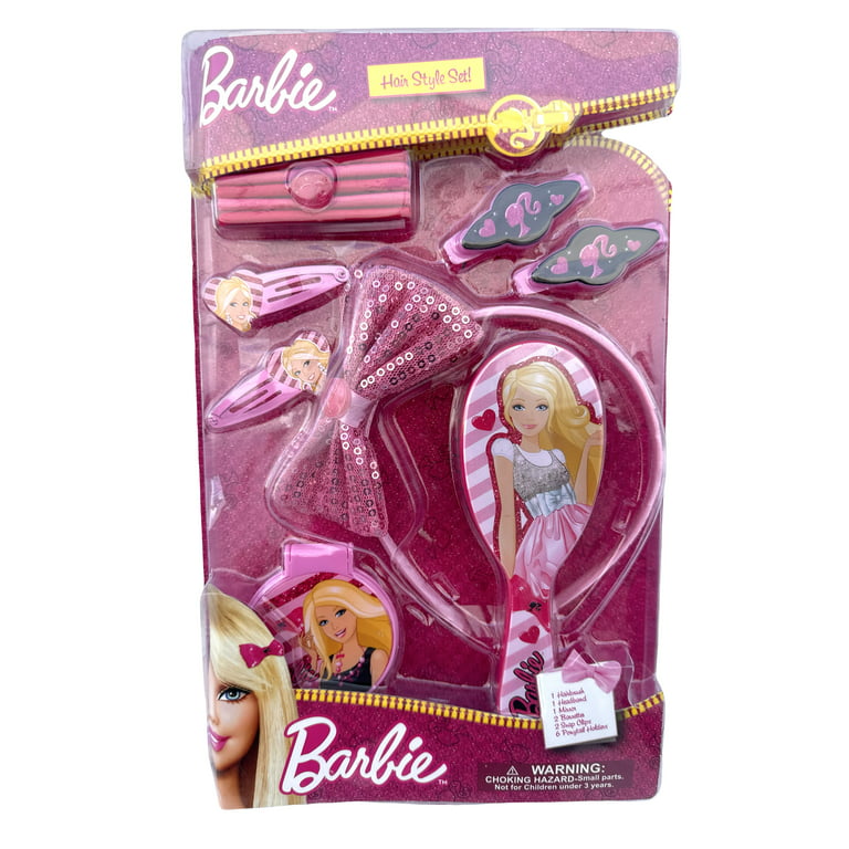 Barbie Hair Style Set - Barbie Hair Brush Hair Clip and Mirror
