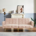 thumbnail image 1 of [Two Day Delivery] Velvet button tufted sofa bed with armrest, 1 of 7