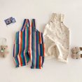 thumbnail image 2 of Baby Children's Fashion Striped Pants 2025 New Spring Girls' Overalls Boys' Stylish Strap Pants Korean Kid's Casual Trousers, 2 of 6