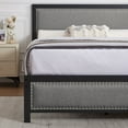thumbnail image 4 of Taomika, Queen Size Platform Bed Frame with Headboard ,Grey Bed Frame, 4 of 6