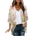 thumbnail image 2 of Clearance Clothes Pitauce Kimono Cardigans for Women Puff Sleeve Sheer Chiffon Casual Open Front Lightweight Cardigan Summer Sun Protection Beach Cover Ups, 2 of 5