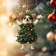 thumbnail image 4 of Seyotauo Cute Pet Pattern Acrylic Christmas Ornaments 3.15x3.15 Inch Double-Sided Pattern, Easy to Hang Christmas Tree Decorations Indoor, Festive Holiday Christmas Decor Gifts for Family Colleagues, 4 of 9