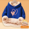 thumbnail image 2 of Bmisegm Cute Hoodies for Girls Lined Pullover with Allover Print Designs Casual Wear and Outdoor Top Girls Tops,02_Navy,15-16 Years, 2 of 3