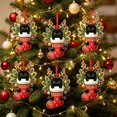 thumbnail image 4 of Christmas Acrylic Ornament, Flat Christmas Stocking Decoration, Clear Hanging Pendant, Cute Tree Ornament, Reusable Holiday Party Decor, 3.14 x 1.18 inch for Home Indoor, 4 of 7