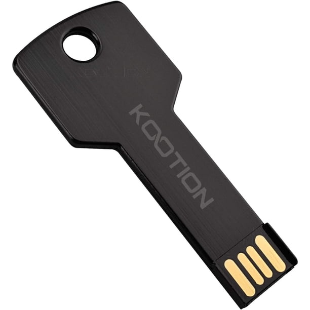 Unidad flash USB de 32 GB, memoria USB 2.0 con forma de llave de metal, color negro