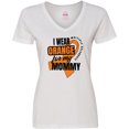 thumbnail image 3 of Inktastic I Wear Orange For My Mommy Multiple Sclerosis Awareness Women's V-Neck T-Shirt, 3 of 5