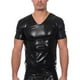 thumbnail image 1 of Camiseta de manga corta y camiseta interior de poliéster para hombre, de verano, brillante, ajustada, a la moda, moldeadora, estilo discoteca., 1 of 5