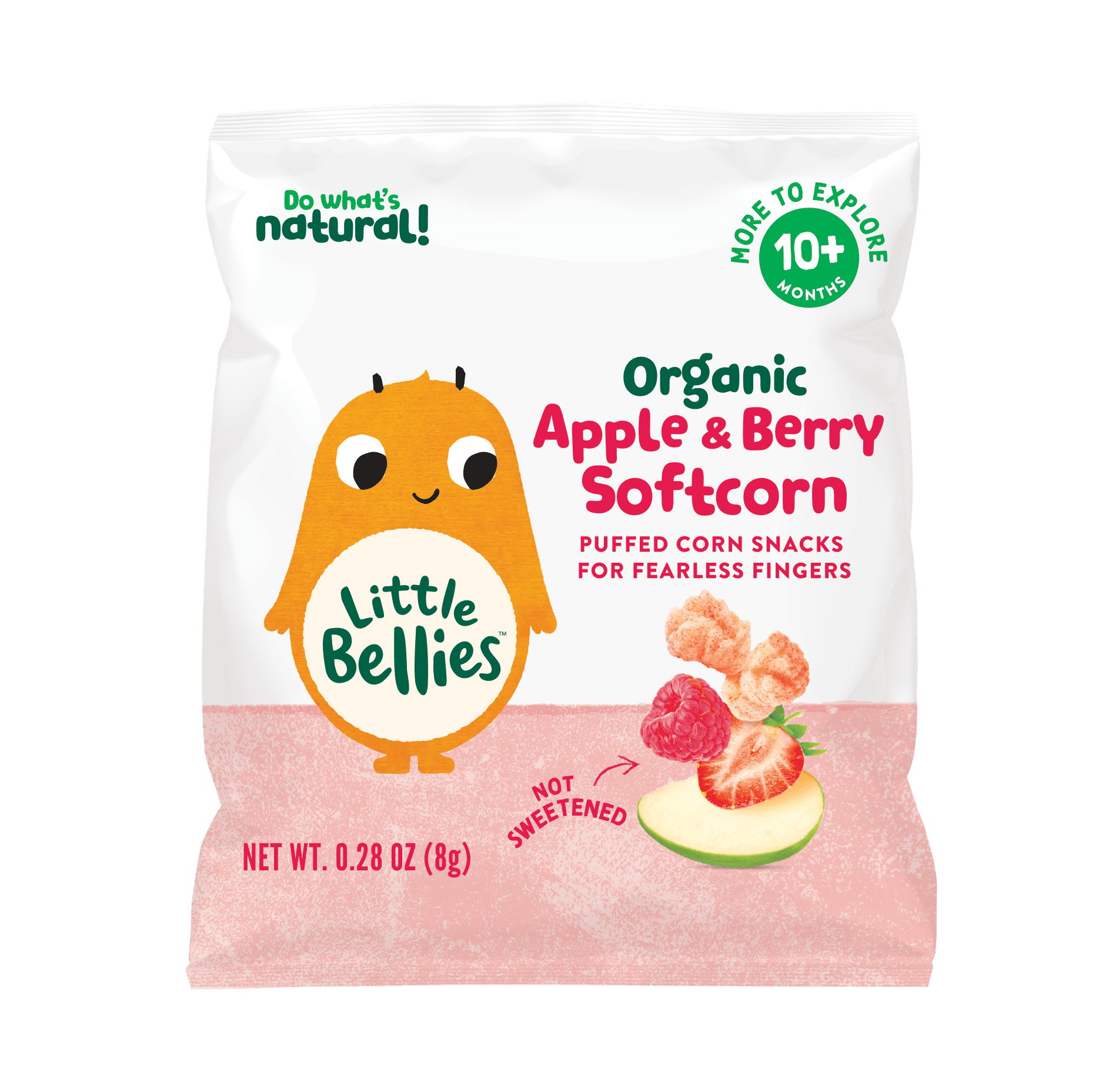 (12 pack) Little Bellies Baby Bellies Organic Apple & Berry Softcorn Snack, 0.28 oz Bag