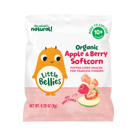 Little Bellies Baby Bellies Organic Apple & Berry Softcorn Snack, 0.28 oz Bag