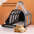 thumbnail image 3 of Spacious Foldable Pet Travel Carrier for Cats & Small Dogs - Grey-Orange M Size, 360° Breathable Mesh, Lightweight Portable Design with Versatile Carrying Options, Safe & Easy-to-Clean Pet Handbag, 3 of 6